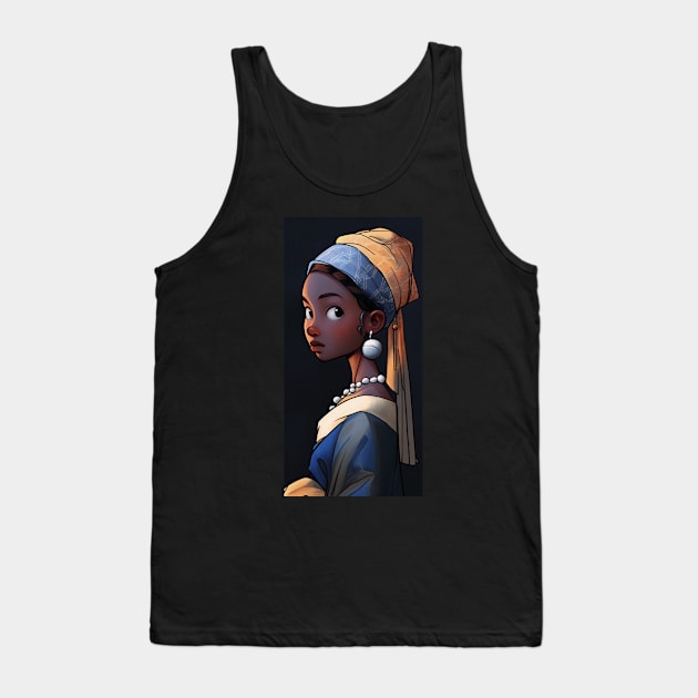 Girl with Earring Tank Top by SteamboatJoe